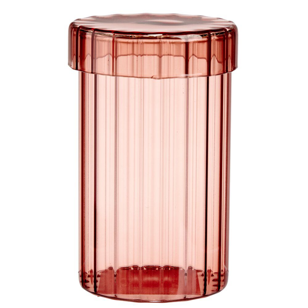 Bocal alimentaire verre 850ml haute résistance rose foncé Ø10xH15,5cm
