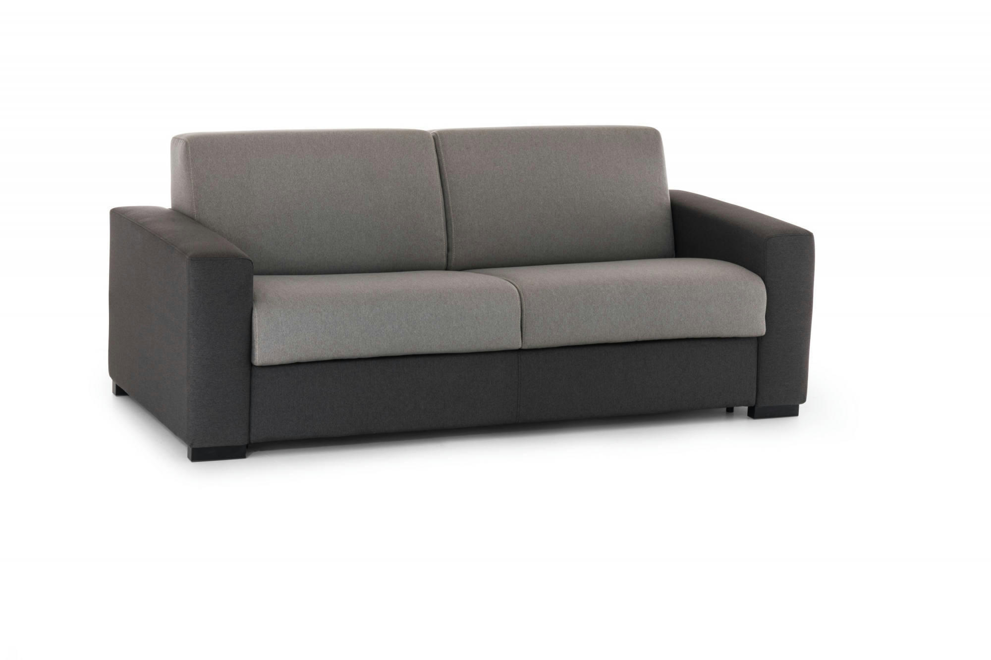 ALEIDA - Canapé lit 2 places en tissu gris et anthracite