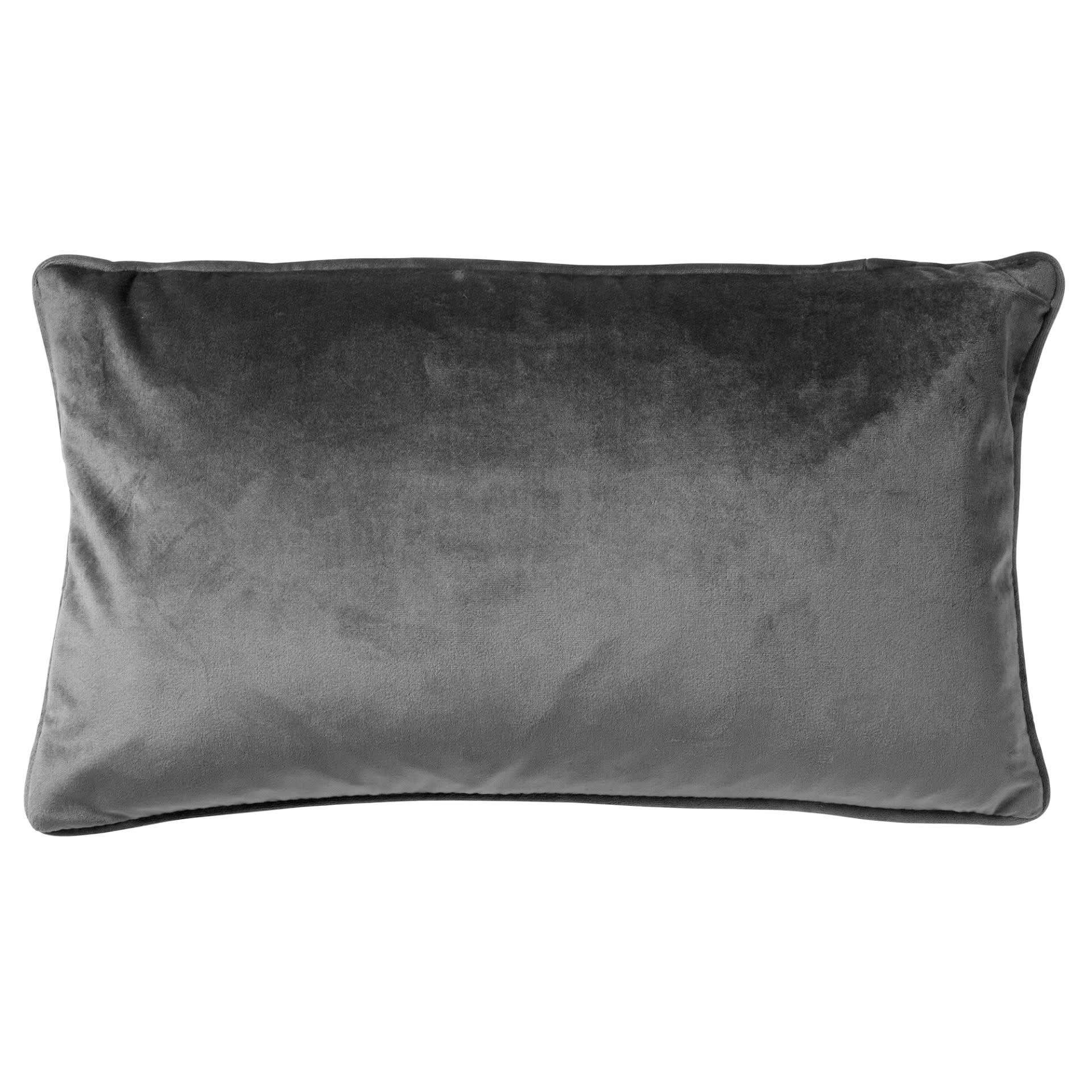 FINN - Coussin - gris en velours 30x50 cm uni