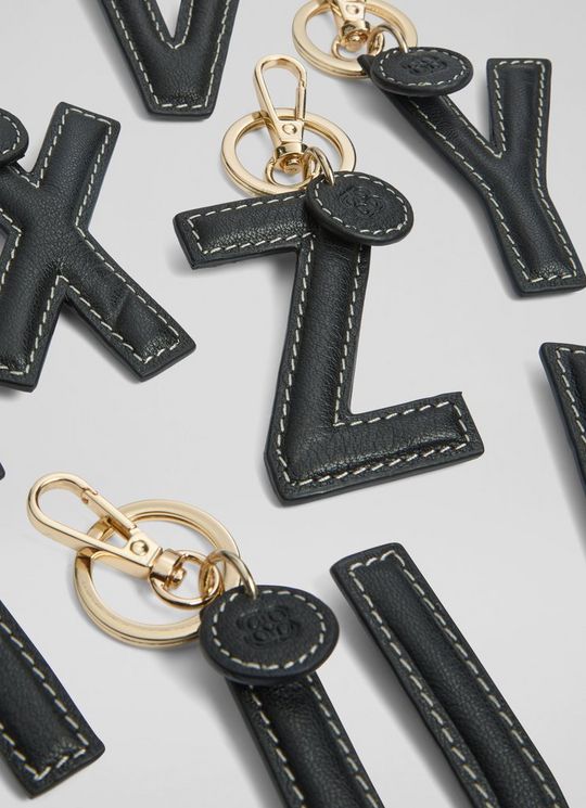 Alora Black Leather Key Chain