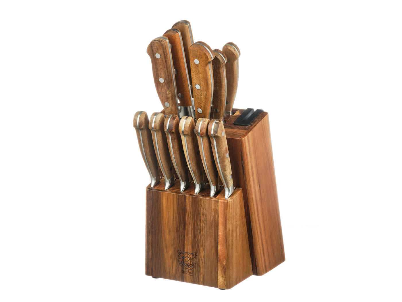 NUDE - Lot de 14 couteaux en inox marron