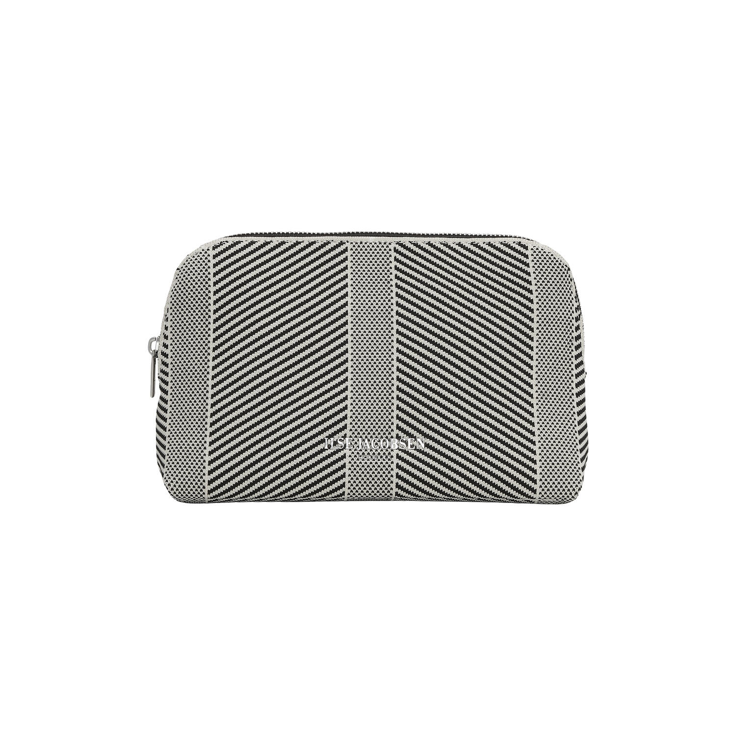 Knitted Makeup Bag, milk creme black