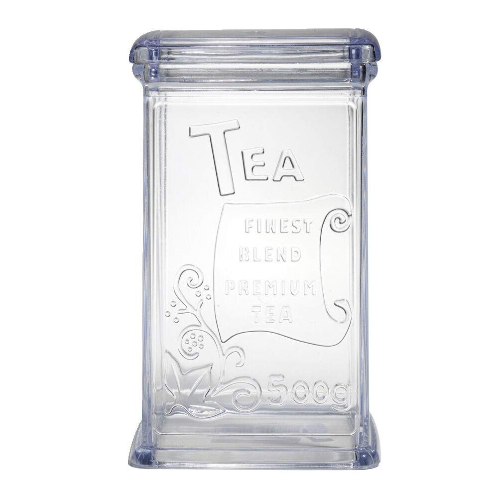 BoÎte à thé 500g en plastique transparent 11,5x9xH19cm
