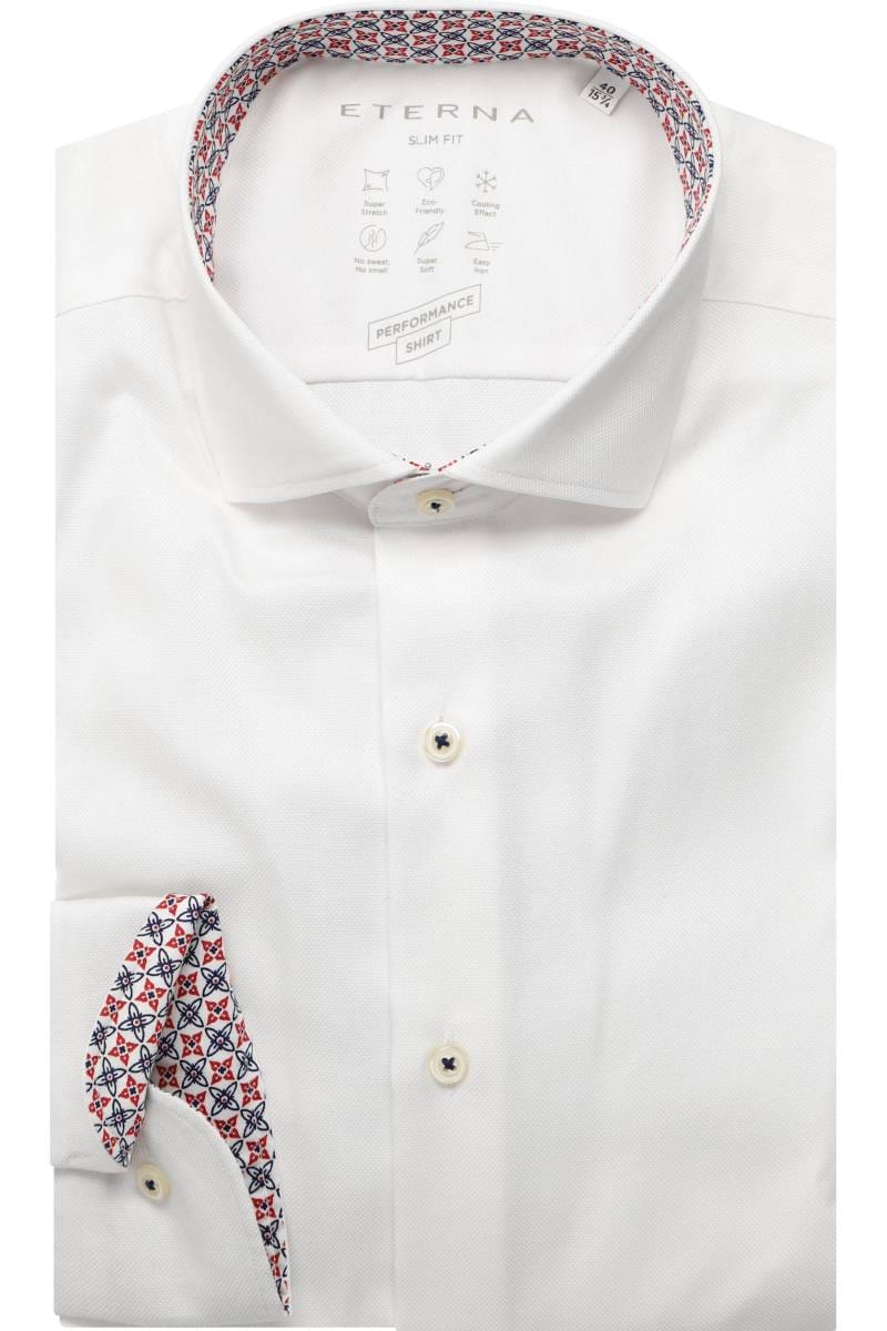 ETERNA Performance Slim Fit Tencel Hemd weiss, Strukturiert