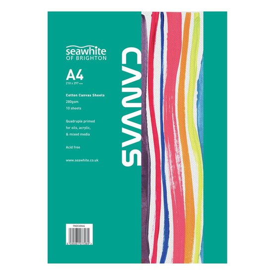 Seawhite Cotton Canvas Paper Pad A4 10 Sheets