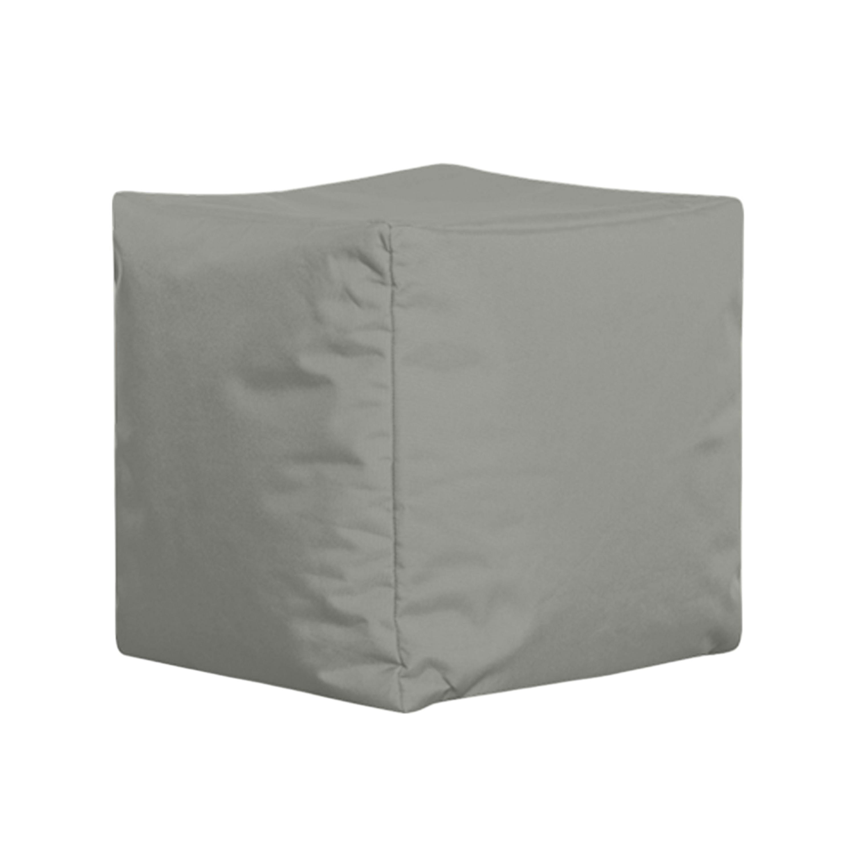 Pouf cube d'extérieur gris ARTA