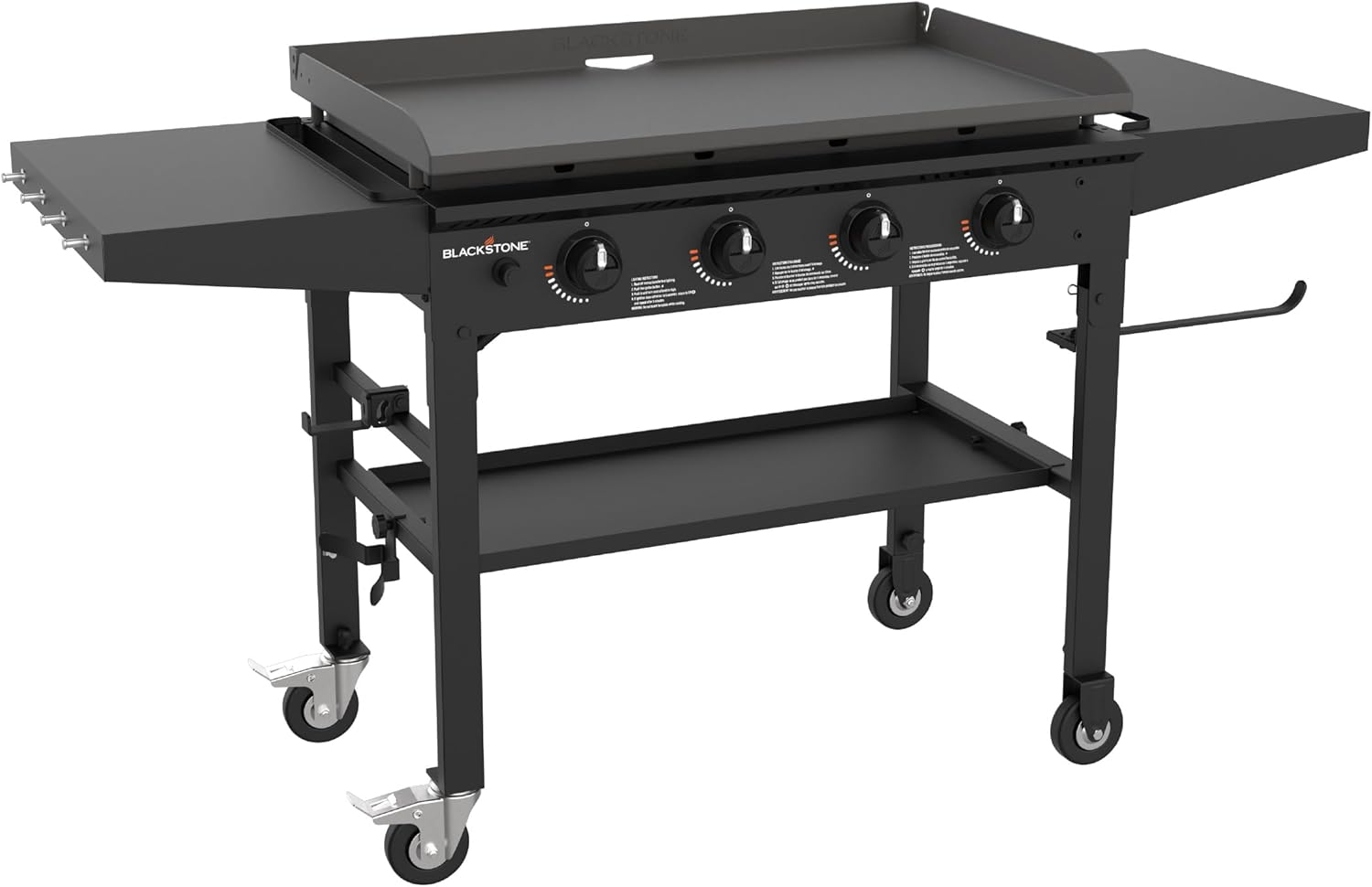 Blackstone 1554 36” Omnivore Griddle with Folding Side Shelves  Powder Coated Steel  Black