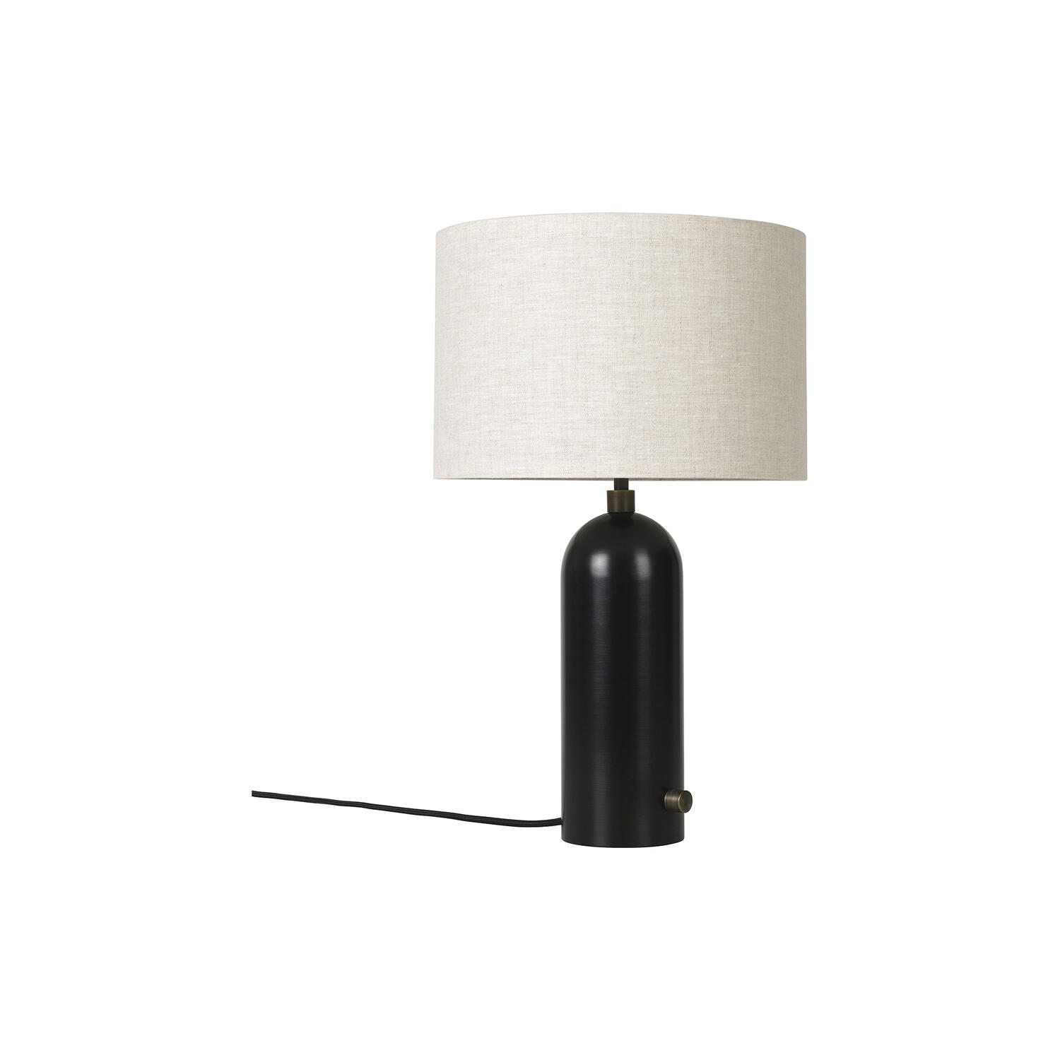 Gravity Table Lamp, blackened steel/canvas