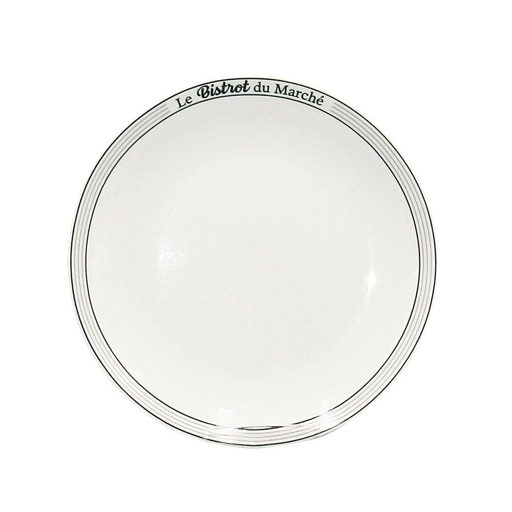 Assiette à dessert ronde blanche "Le Bistrot du Marché" Ø19cm