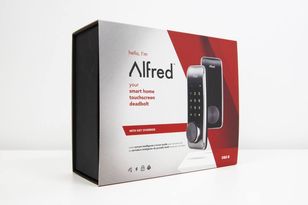 Alfred DB2-B Electronic Smart Touch-Screen Keypad Deadbolt Door Lock, Black