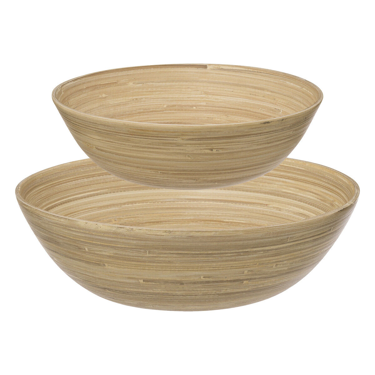 Conjunto de 2 saladeiras natural em bambu 24/30cm