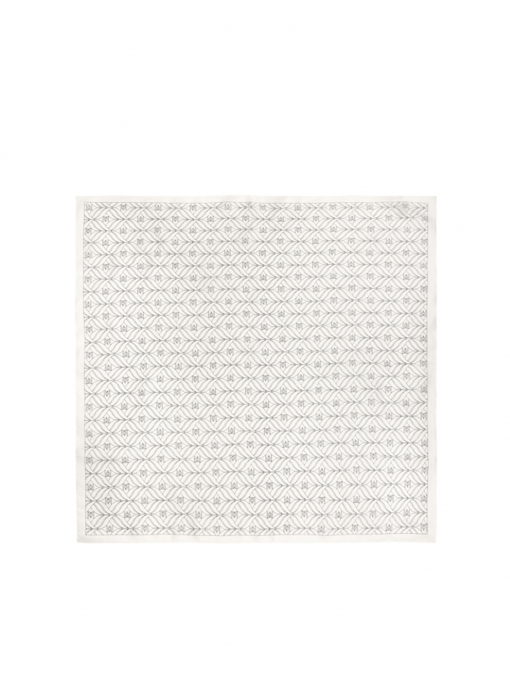 Cream silk scarf with three-dimensional pattern