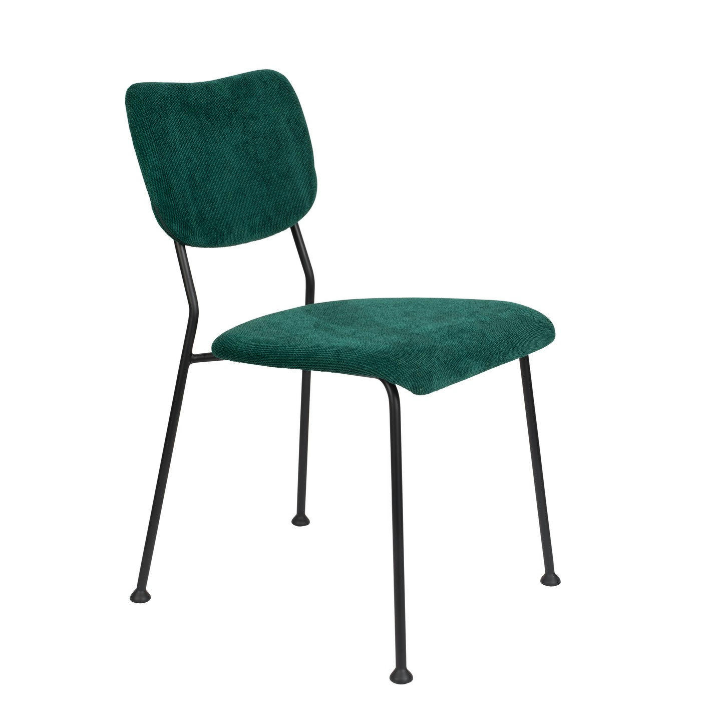 BENSON - Chaise de repas velours vert