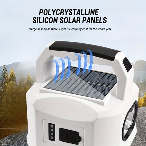 NNETM Solar Powered Portable Camping Light with Mobile Charger