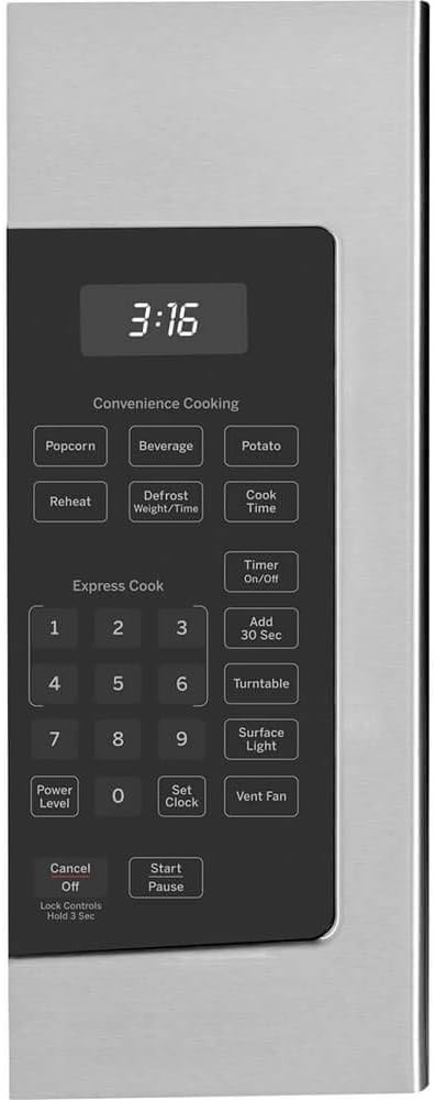 GE JVM3160RFSS 30 OTR Microwave, 1.6 cu ft, 1000W, 300 CFM Hood Vent, LED Lighting, Auto Defrost, Easy Mount Install, Stainless Steel