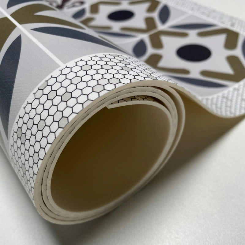 NAPLES - Tapis Vinyle Médium bis l 50xL200cm Multicolore Carreaux de ciment