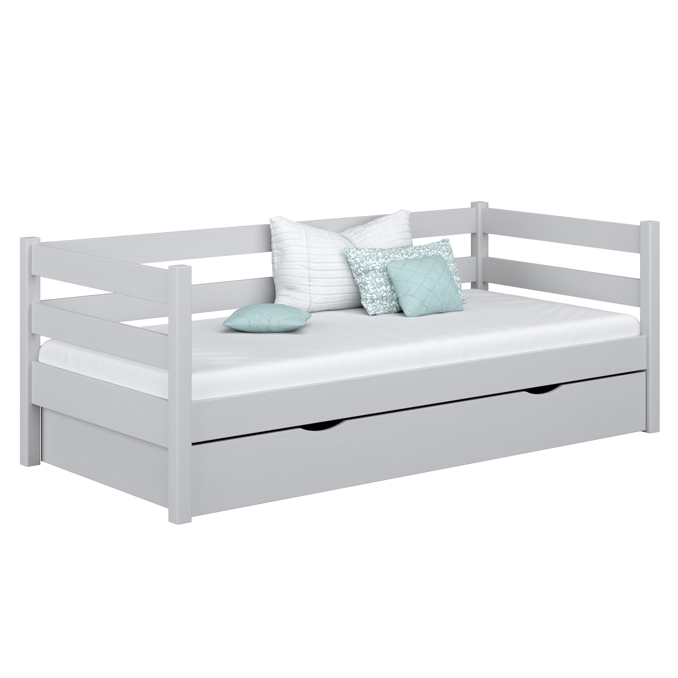 Drewniane łóżko sofa z szufladą N01