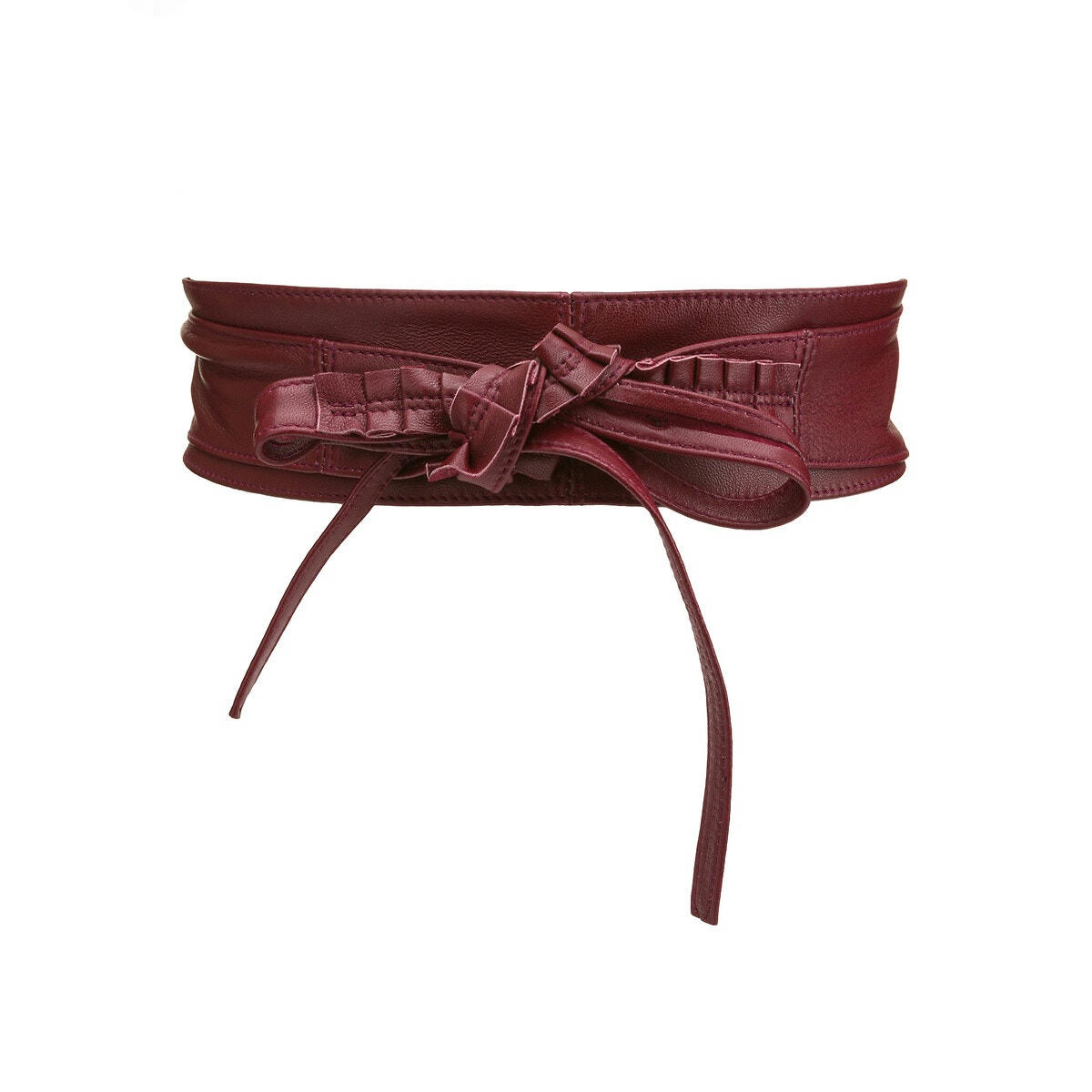 Ceinture large à nouer en cuir