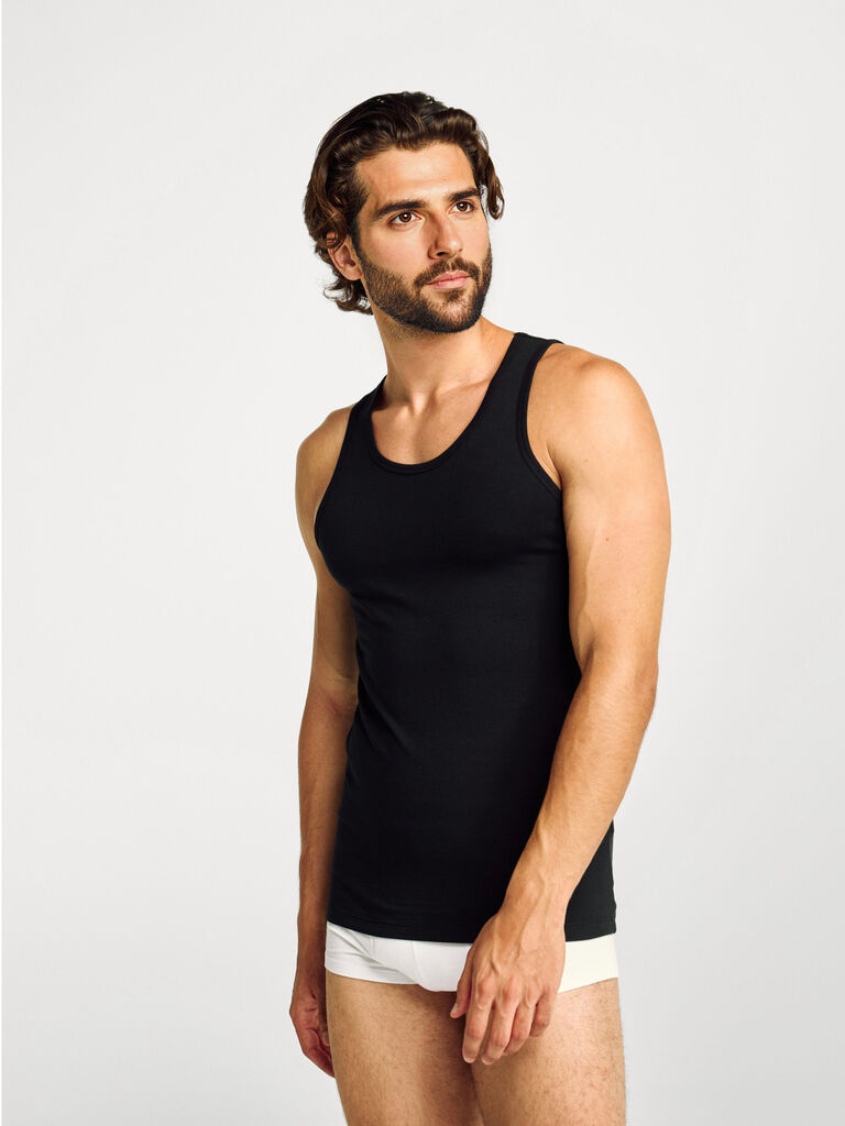 Tank top in stretch cotton