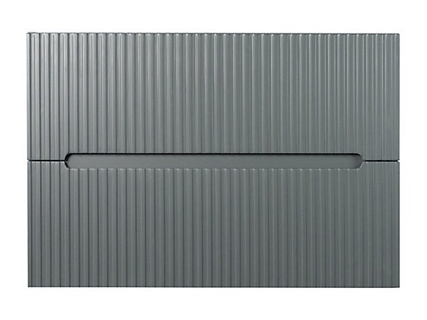 Meuble sous vasque suspendu strié gris - 80 cm - PAVANI