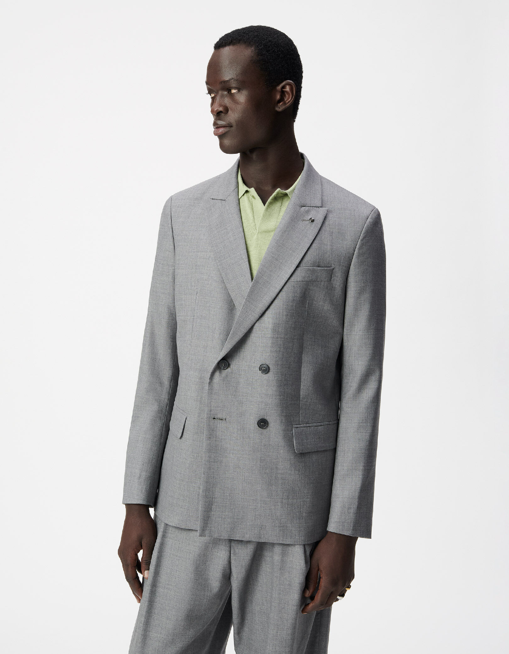 Veste de costume grise boutonnage croisé Homme