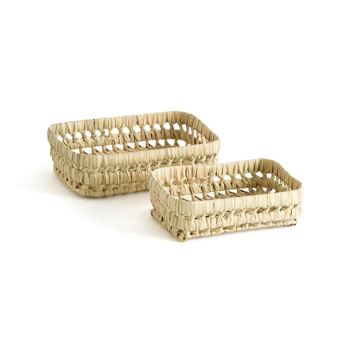 Lot de 2 paniers en feuilles de palmier, Ghada