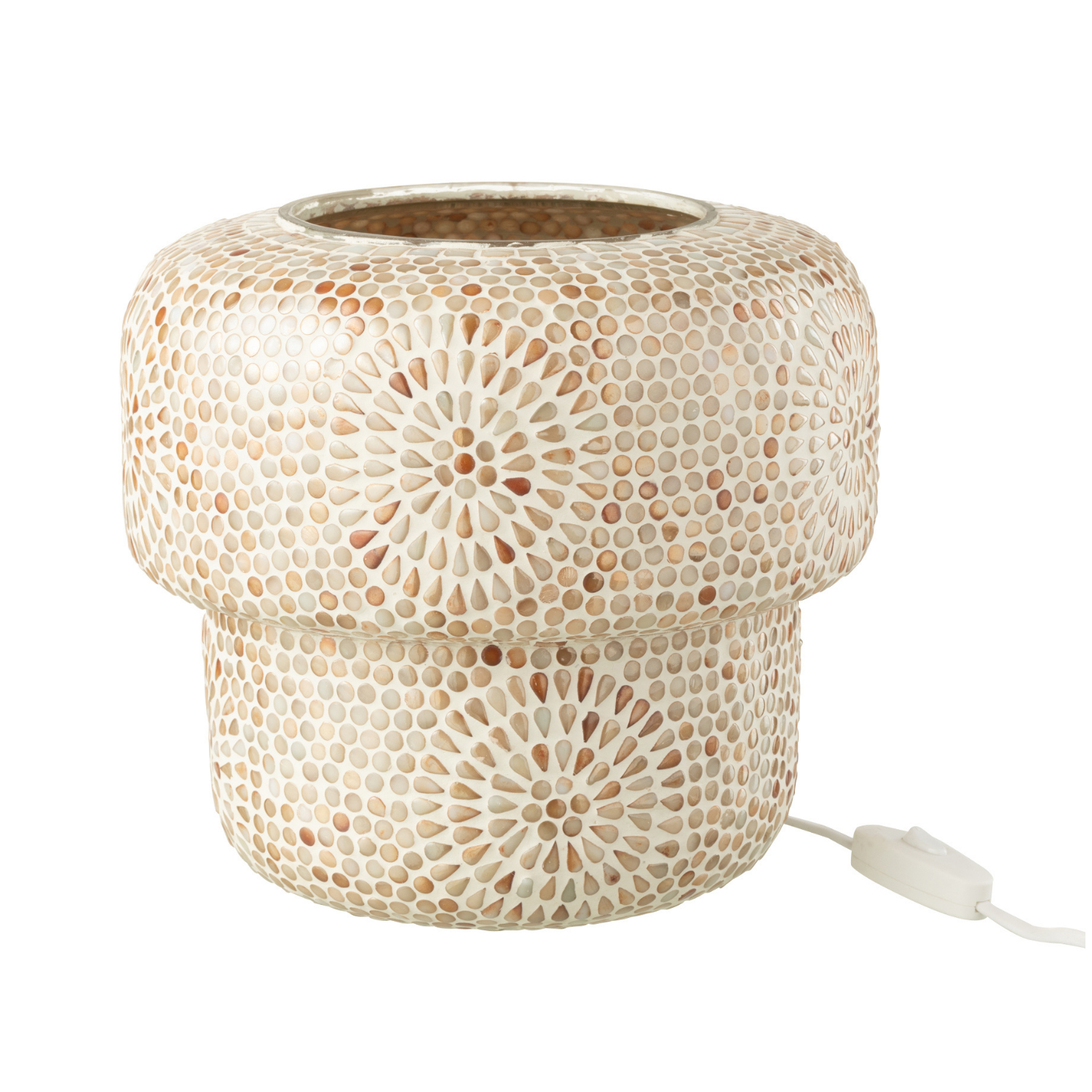 J-Line tafellamp Mozaïek - glas - beige/wit - medium