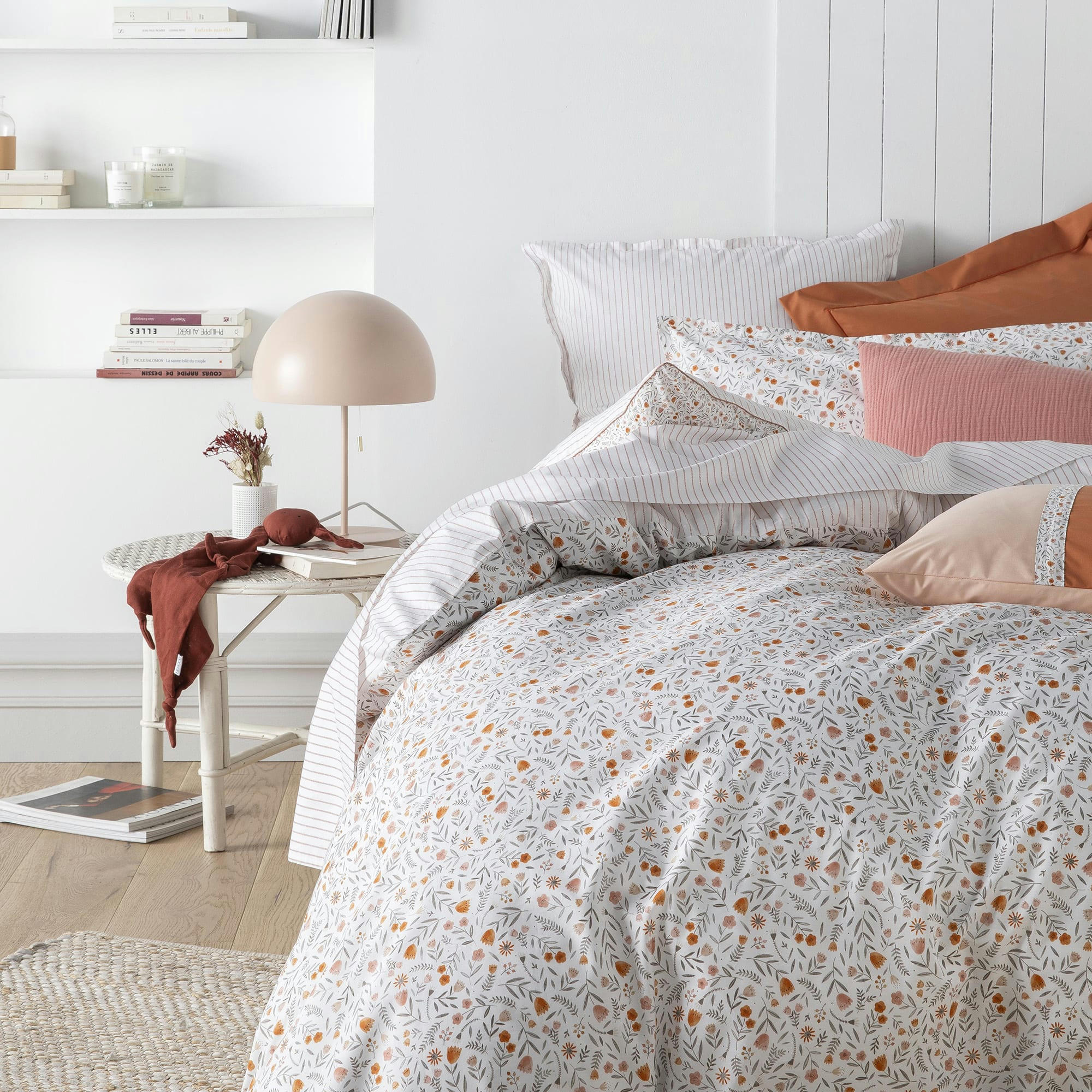 HONORÉ - Housse de couette en coton orange 260x240