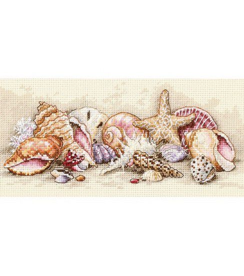 Dimensions 8 x 4 Seashell Treasures Counted Cross Stitch Kit