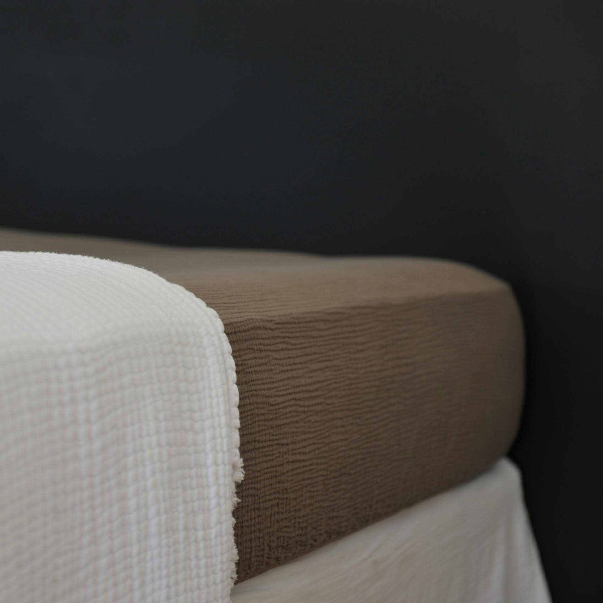 GAZE DE COTON - Drap housse gaze de coton terre brûlée 180X200X30 CM