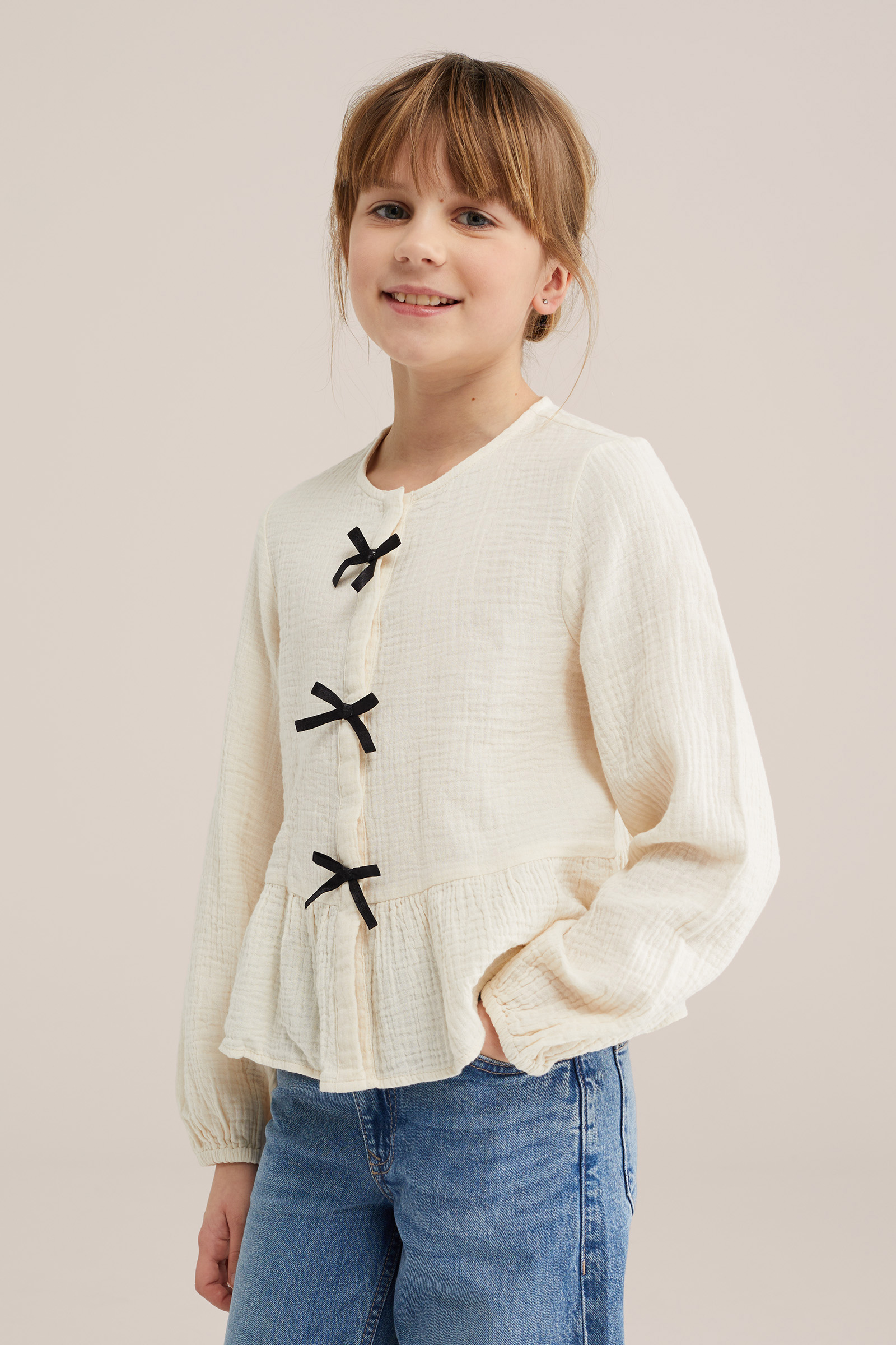 Meisjes blouse met strik