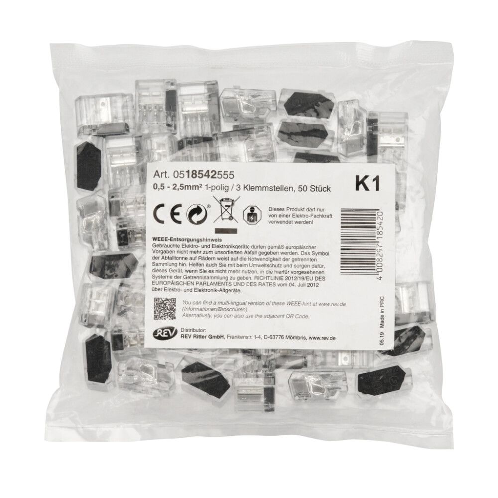 KOBLINGSKLEMME REV 1-2,5 MM² 50 STK