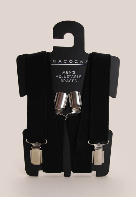 Mens Black Adjustable Braces