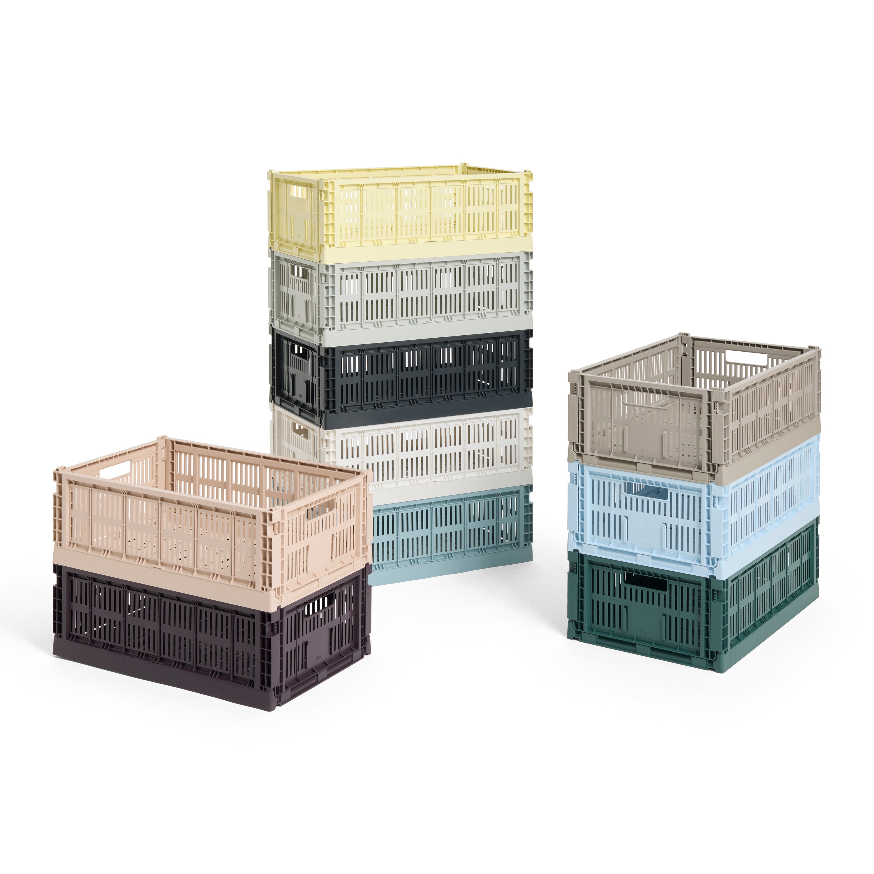 HAY Colour Crates Krat L - Rechthoekig - Donkergroen