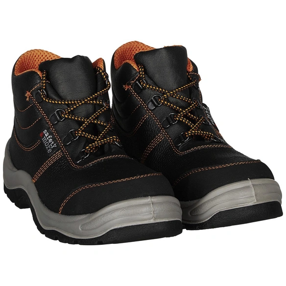 Sicherheitsstiefel, S3, Leder, 43, Schwarz | Orange