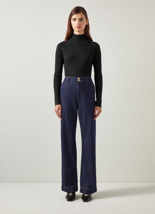 West BlackCable Stitch Sweater