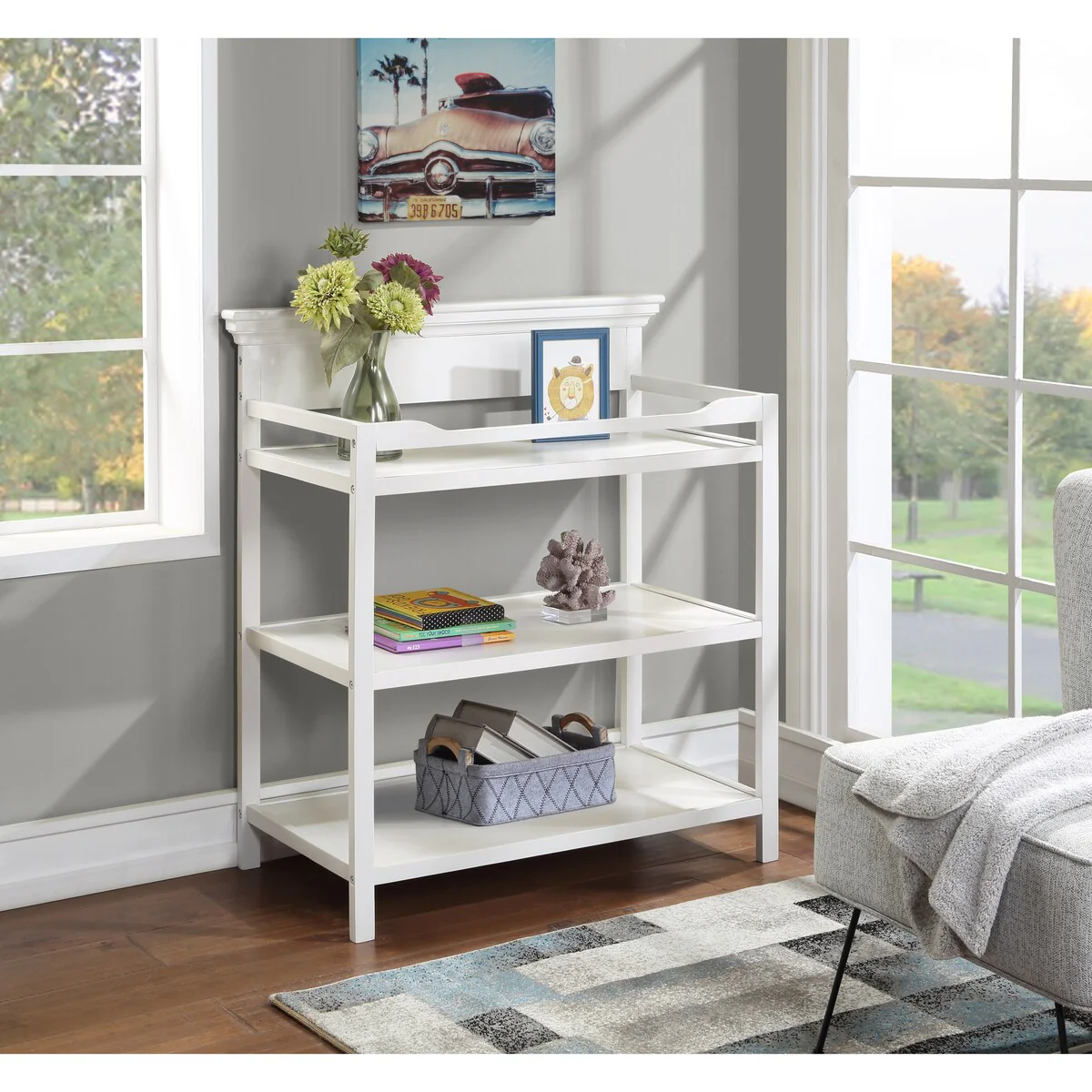 White Wood Universal Changing Table