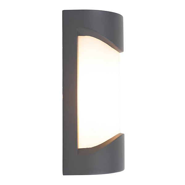 Applique murale exterieure PRALINE 25 cm metal plastique anthracite style moderne dimensions 11 x 8,8 cm douille E27