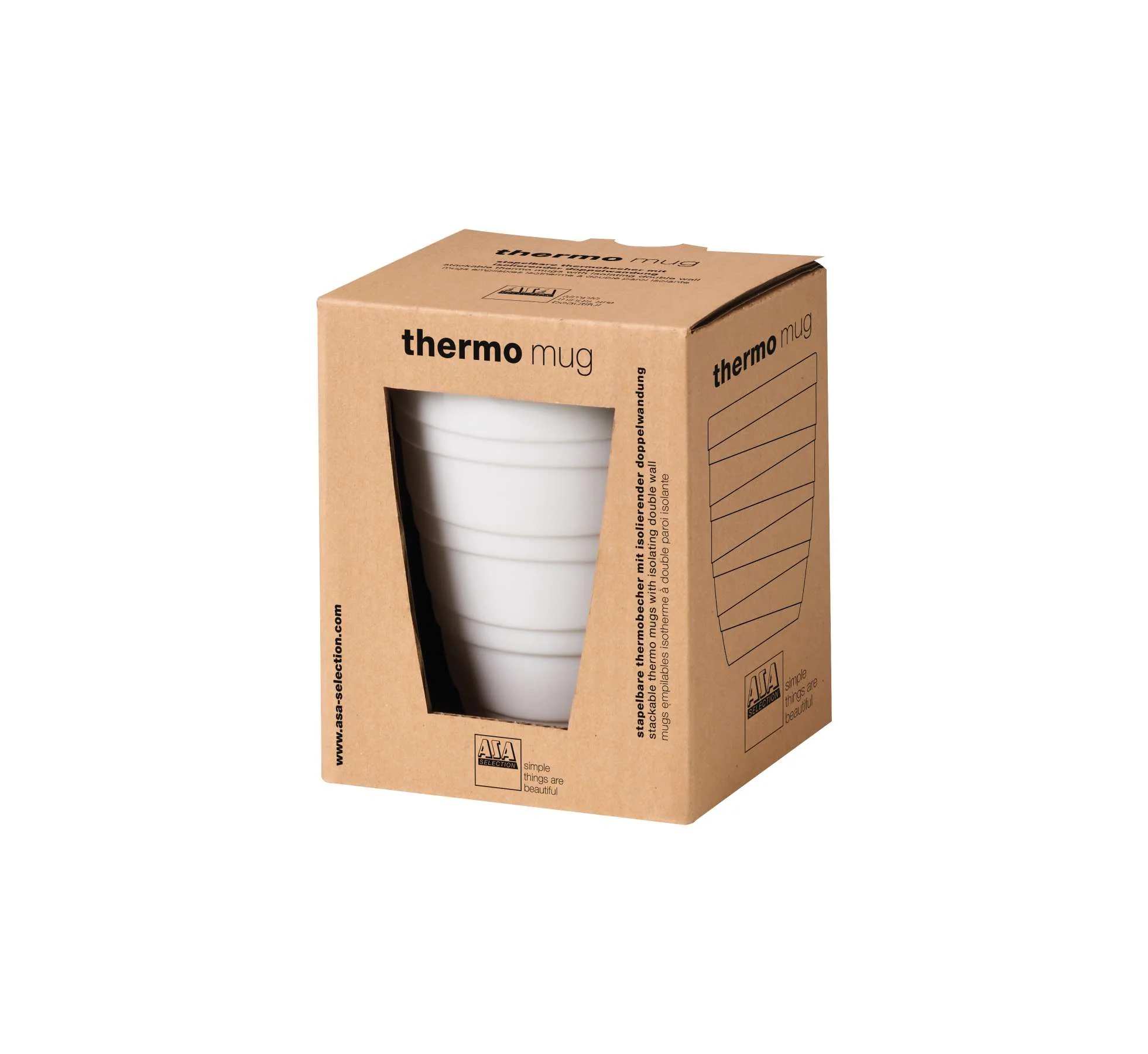 thermobecher twisted, grau