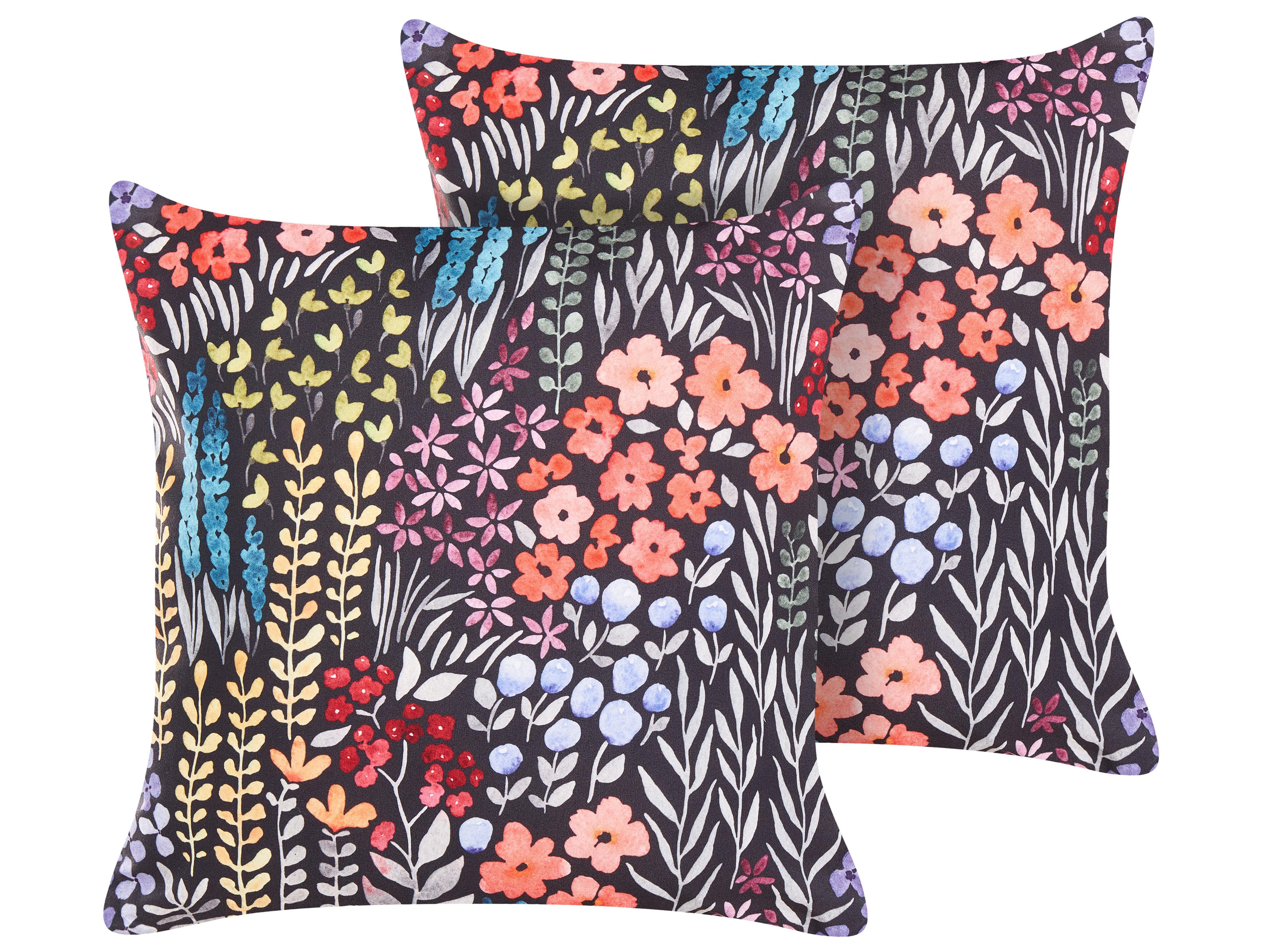 Set of 2 Outdoor Cushions CASTELARO Floral Pattern 40 x 60 cm Multicolour
