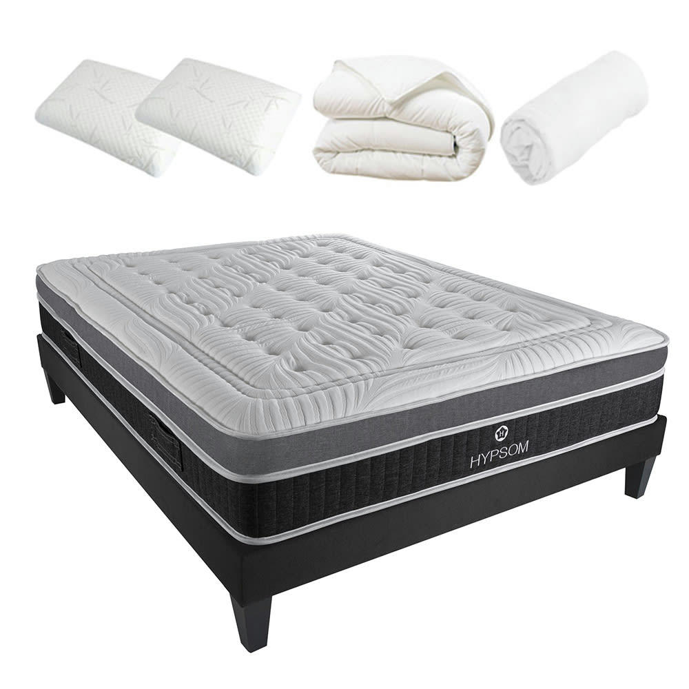ELEGANCE - Ensemble  140x190  Matelas + Sommier + Accessoires