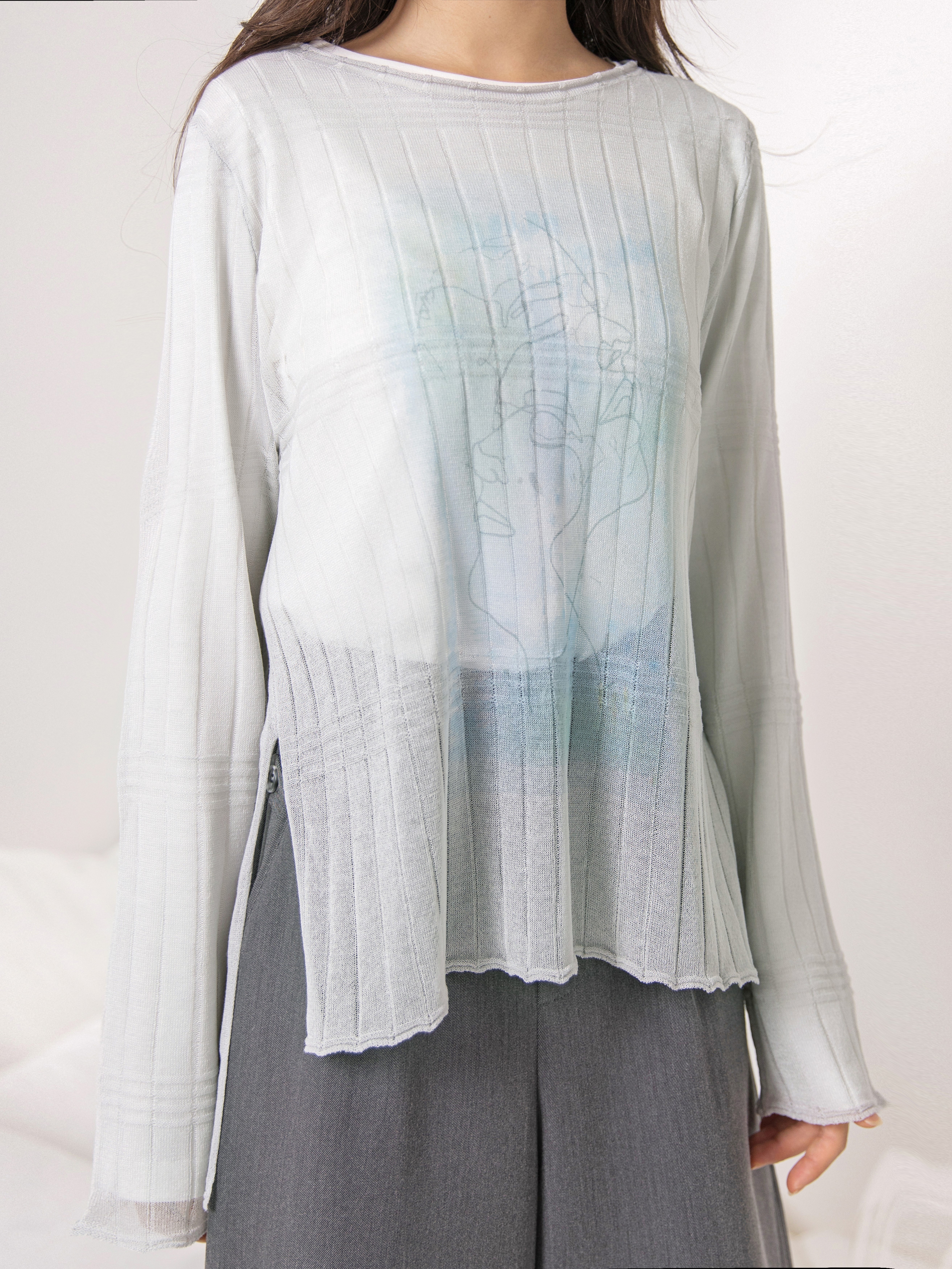 2 In 1 Printed Knit Top - 26SDT043X