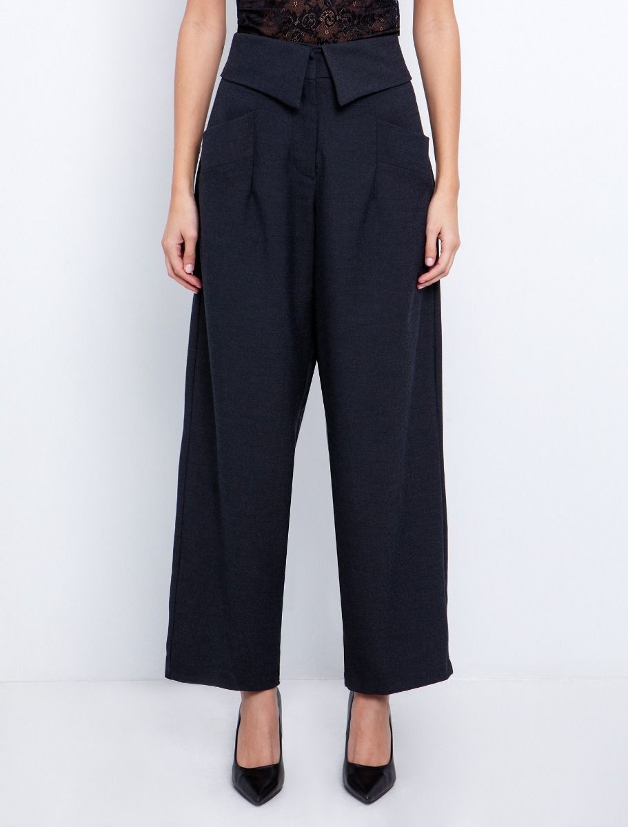 Ankle length παντελόνι με γυριστή μέση