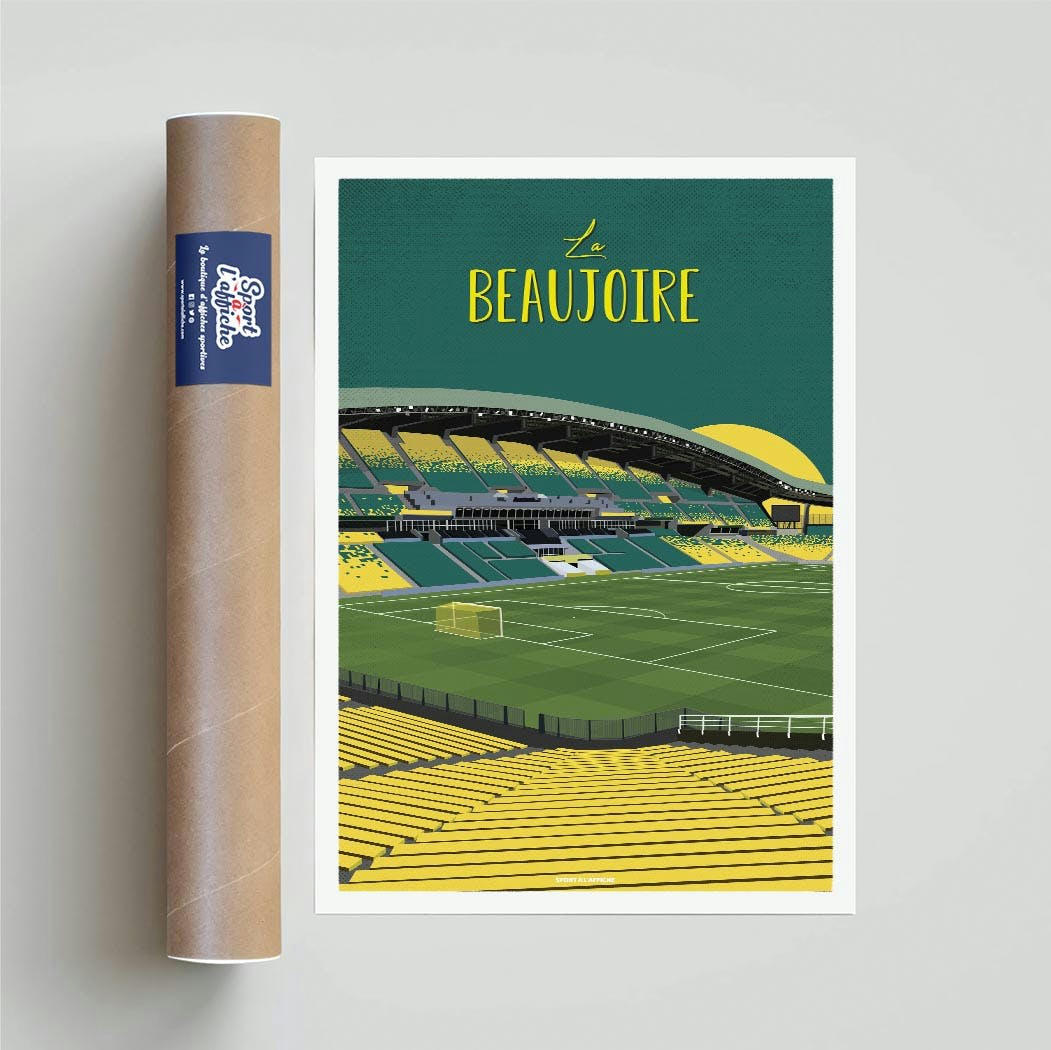 FOOTBALL - Affiche Foot - FC Nantes - Stade de la Beaujoire 40x60 cm