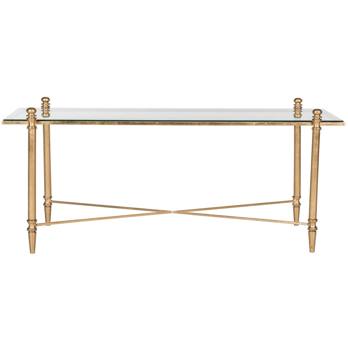 SAFAVIEH Olivera Antique Gold Leaf Coffee Table - 31.5 x 15.5 x 19.8 - 32Wx16Dx20H