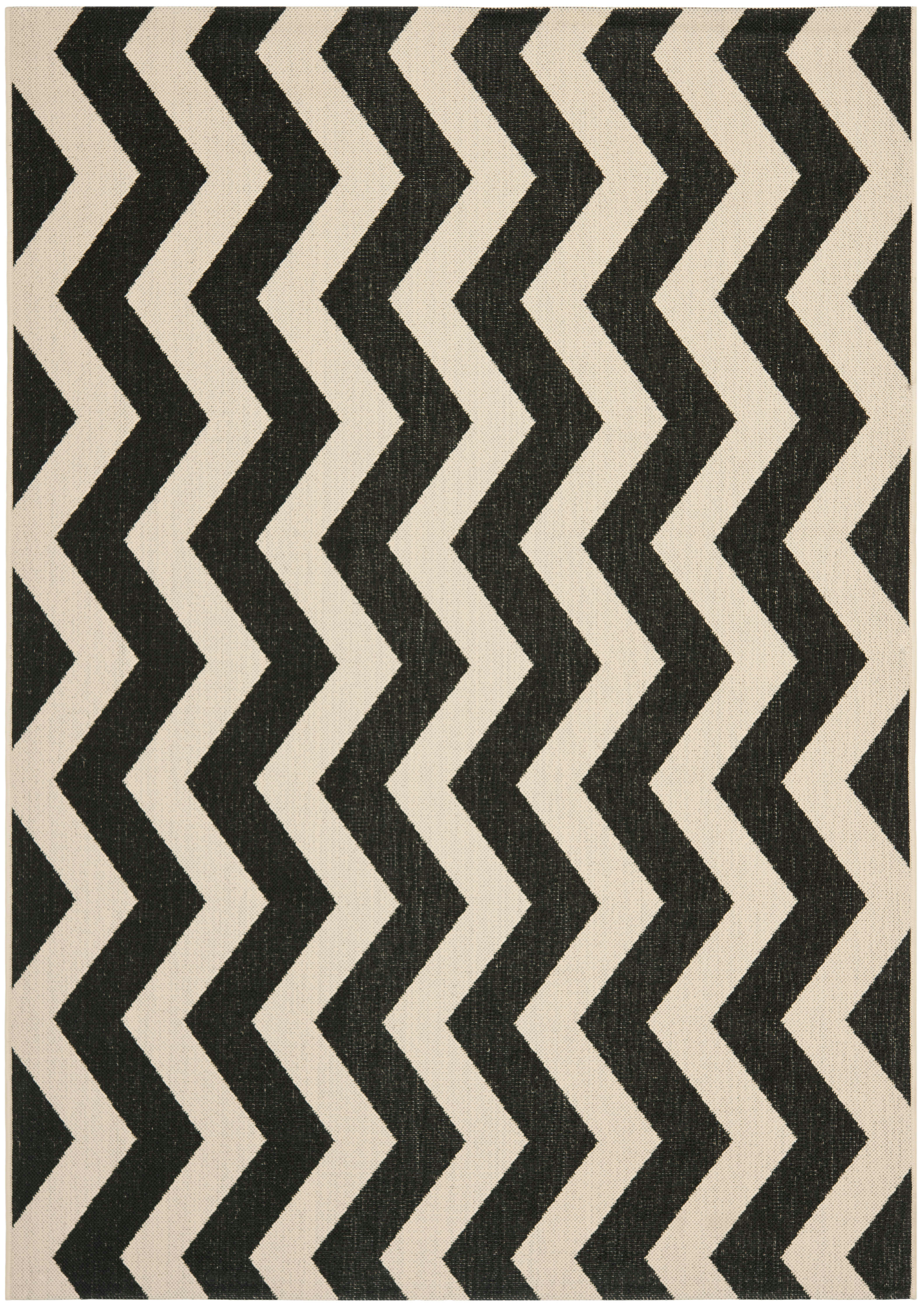 COURTYARD - Tapis interieur & exterieur en noir & beige, 160 x 231 cm