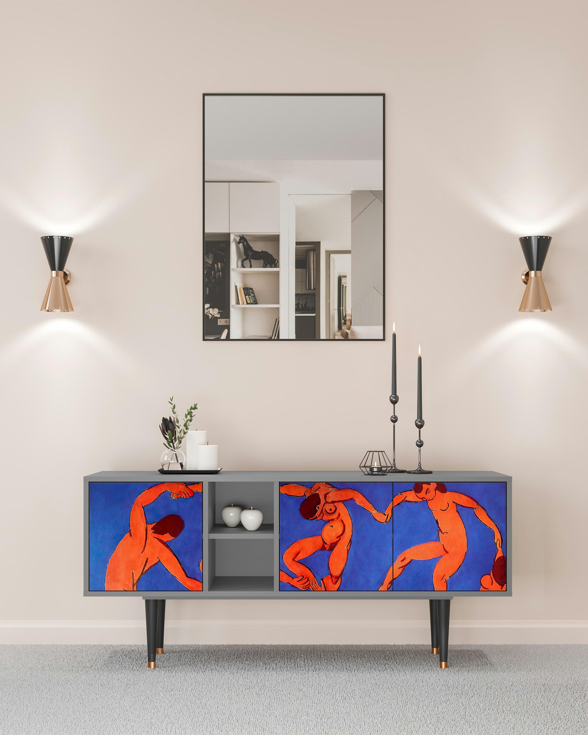 THE DANCE BY HENRI MATISSE - Meuble TV  multicolore 3 tiroirs L 150 cm