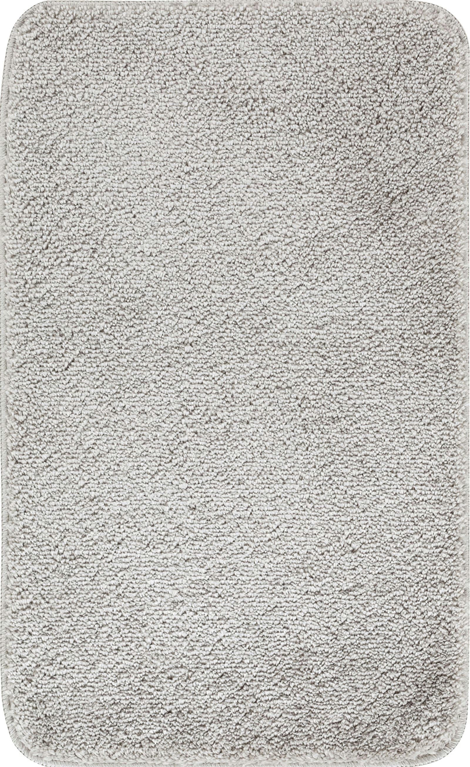 JUNE - Tapis de Salle de Bain Uni Chic Gris Clair 80x50