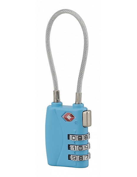 Cadenas à combinaison TSA à cable, 3 chiffres, voyage, 30mm - THIRARD