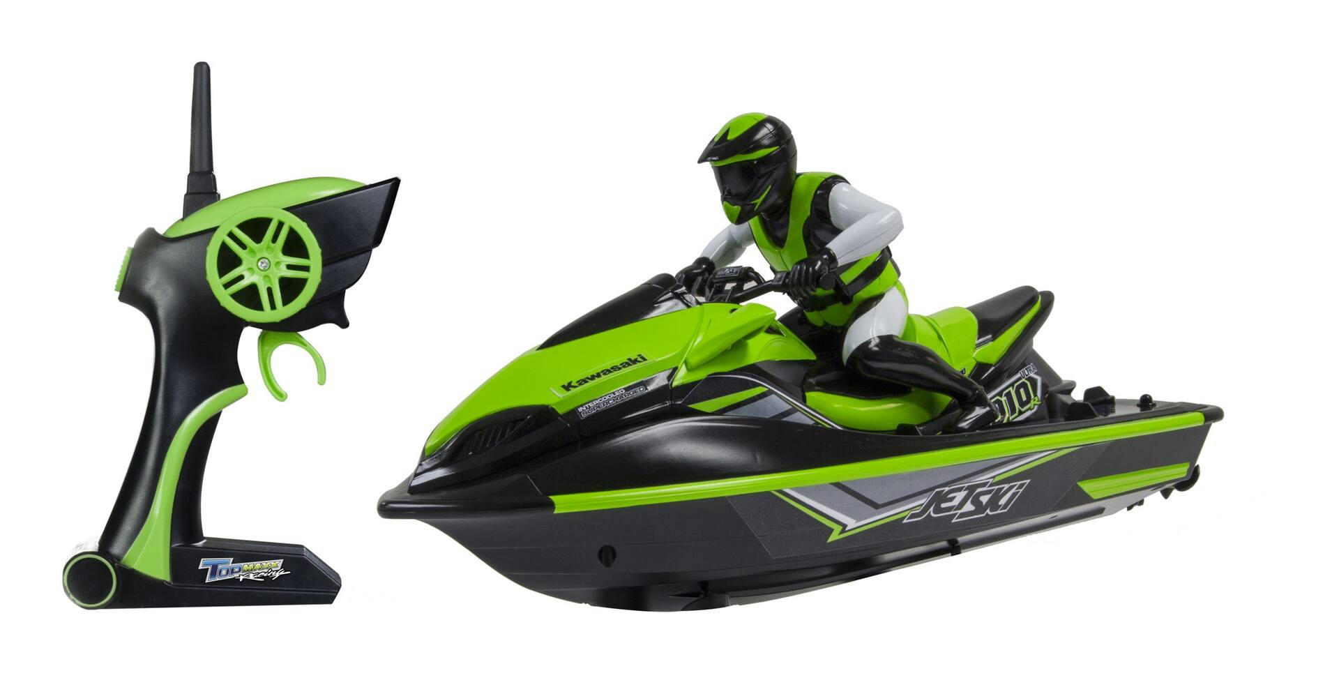 Kawasaki 1:10 Scale Remote Controlled Jet Ski Toy w/Realistic Rider, Ages 4+